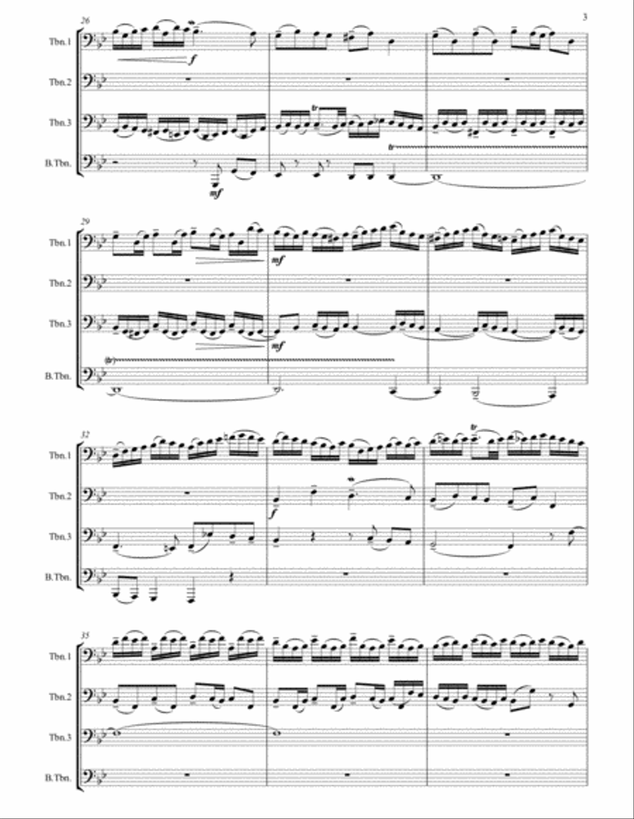 Little Fugue in G minor arranged for Trombone Quartet Trombone Quartet scores gallery preview page 4