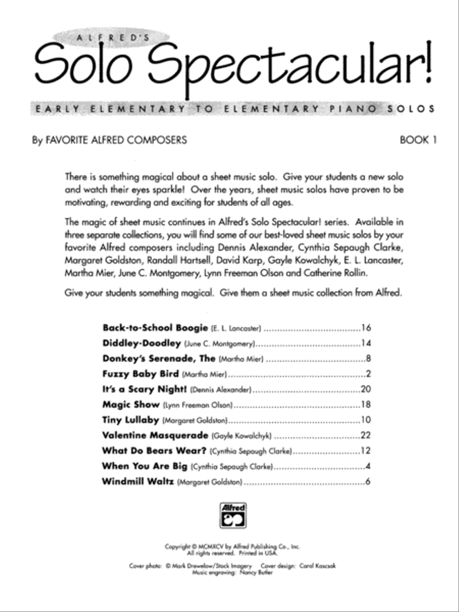 Alfred's Solo Spectacular!, Book 1 Easy Piano scores gallery preview page 6