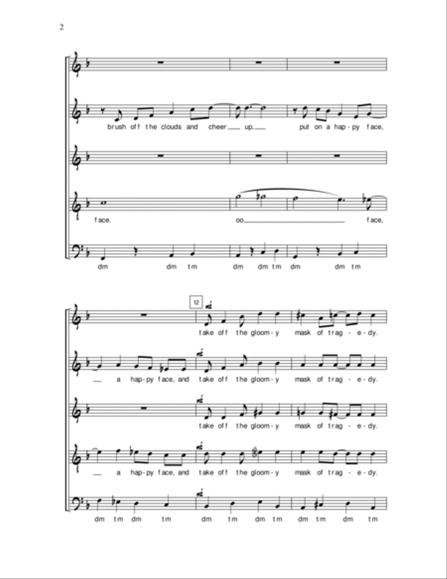 Put On a Happy Face Put On a Happy Face SSATB scores gallery preview page 2