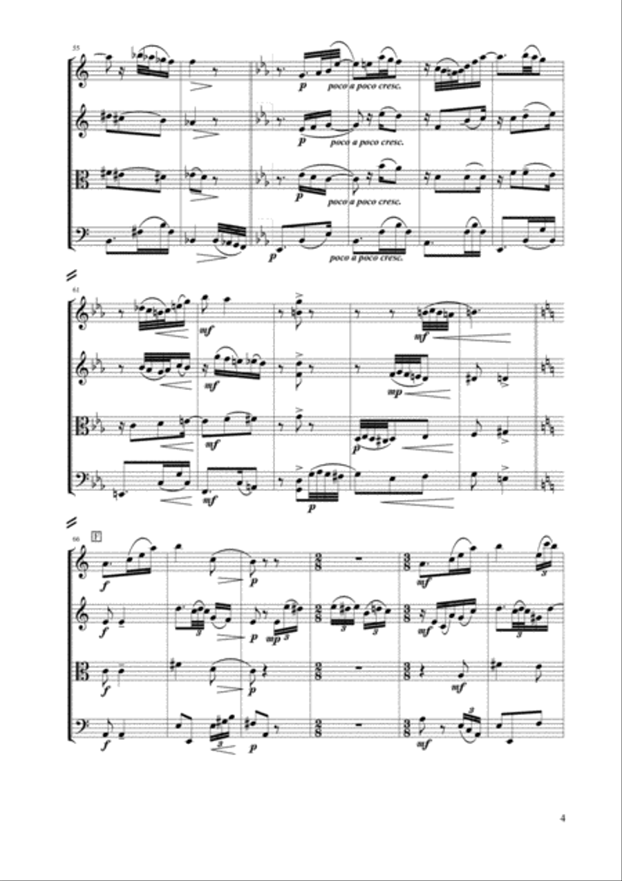 Für Elise Meets Tango Waltz String Quartet scores gallery preview page 5
