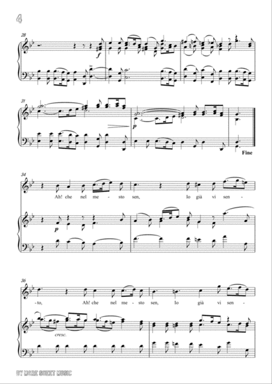 Handel-Affanni del pensier in g minor,for Voice and Piano Voice Solo scores gallery preview page 6