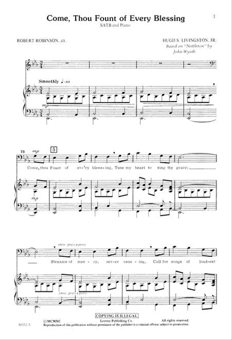 Come Thou Fount of Every Blessing 4-Part scores gallery preview page 3