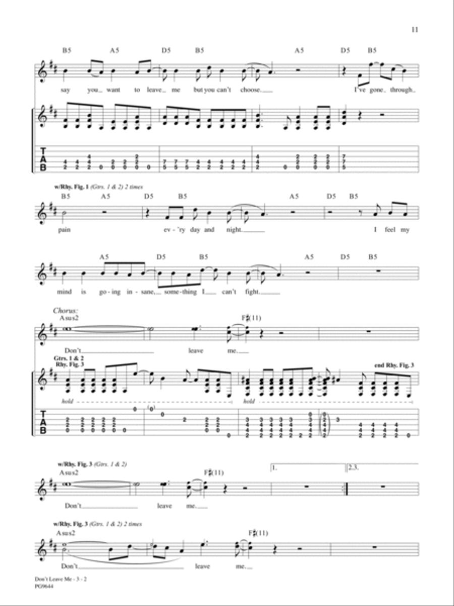 Don't Leave Me Don't Leave Me Guitar Tablature scores gallery preview page 2