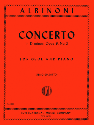Book cover for Concerto in D minor, Op. 9 No. 2
