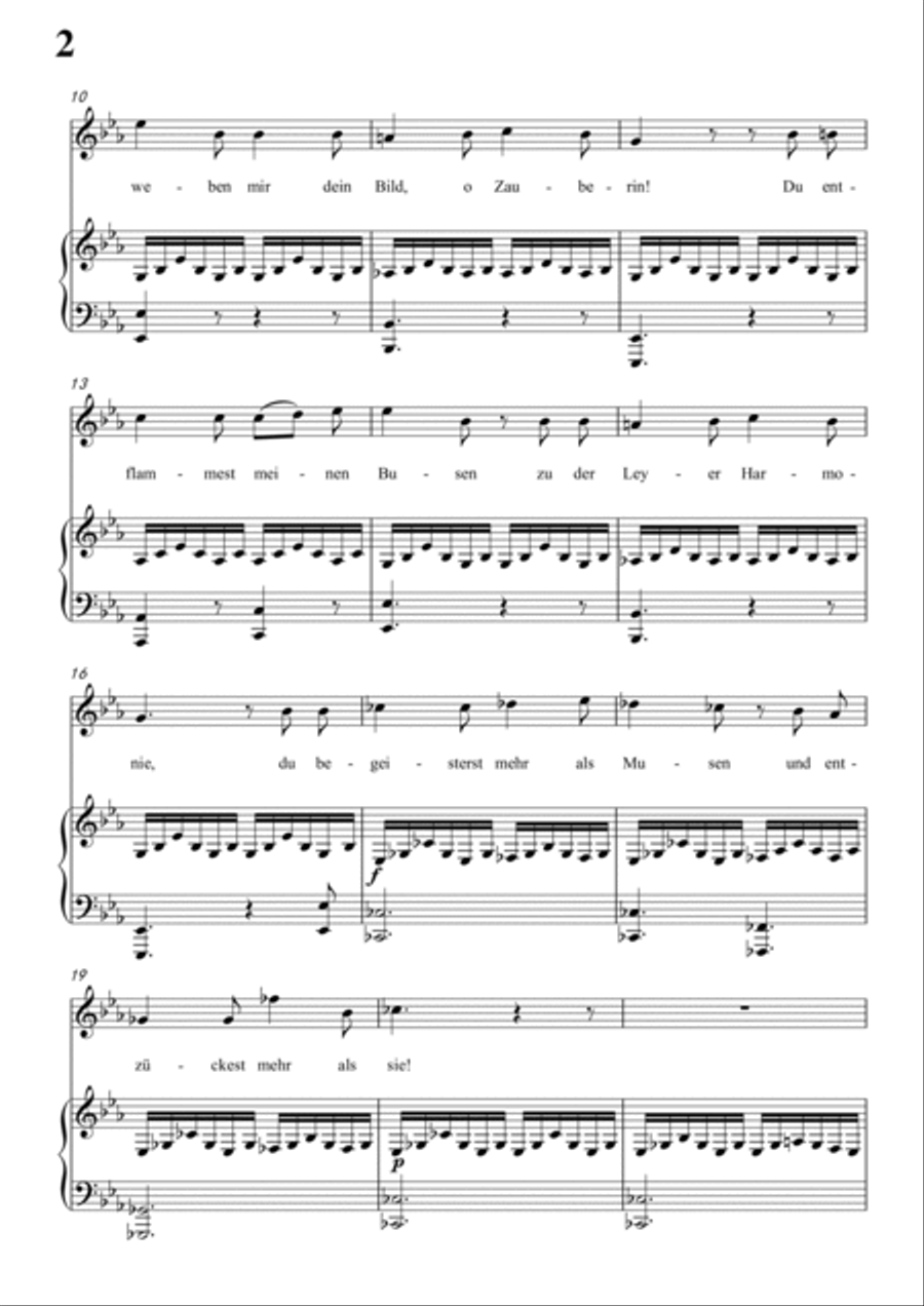 Schubert-Als ich sie errothen sah in bE for Vocal and Piano Voice scores gallery preview page 3