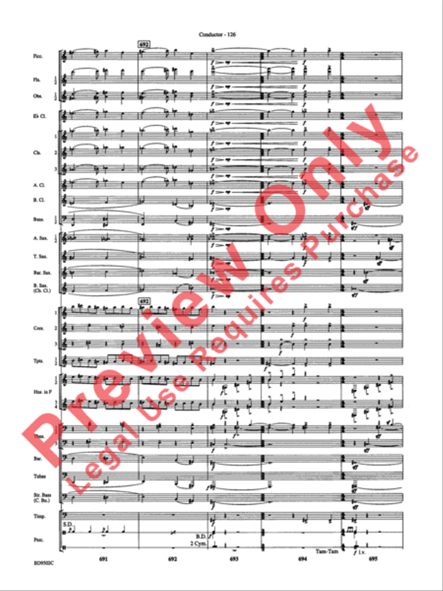 Symphony No. 3 for Band Concert Band scores gallery preview page 129