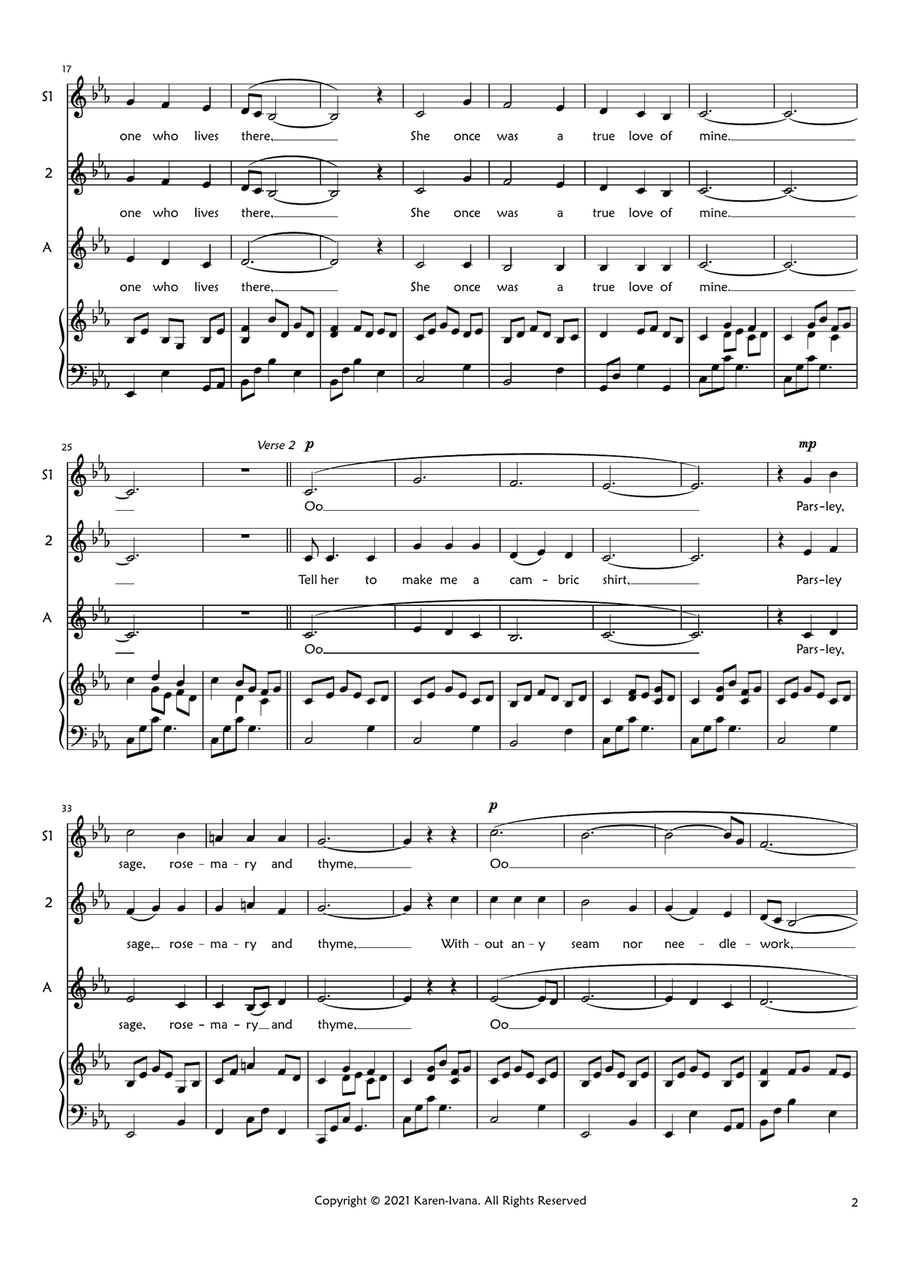 Scarborough Fair Scarborough Fair SSA scores gallery preview page 2