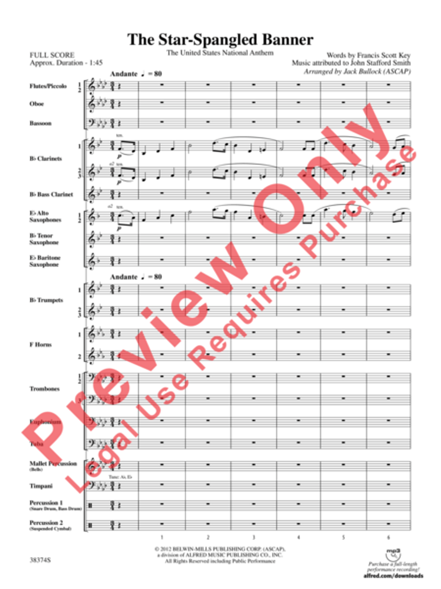 The Star-Spangled Banner Concert Band scores gallery preview page 3