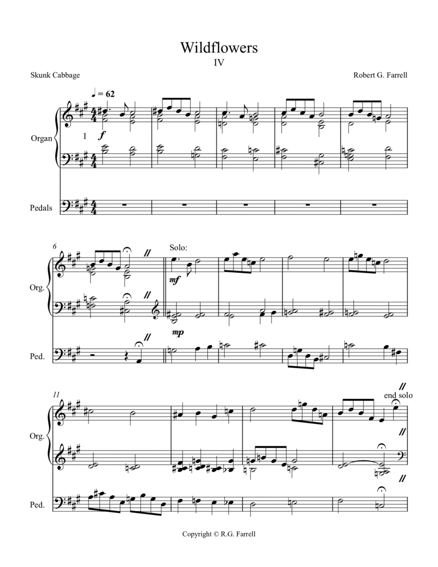 Wildflowers #4 Organ Solo scores gallery preview page 1
