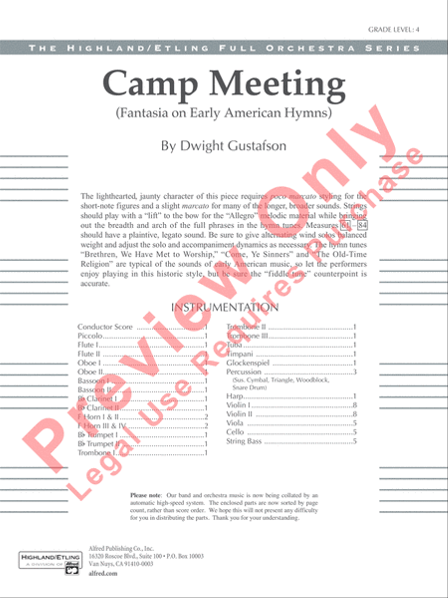 Camp Meeting Camp Meeting Full Orchestra scores gallery preview page 2