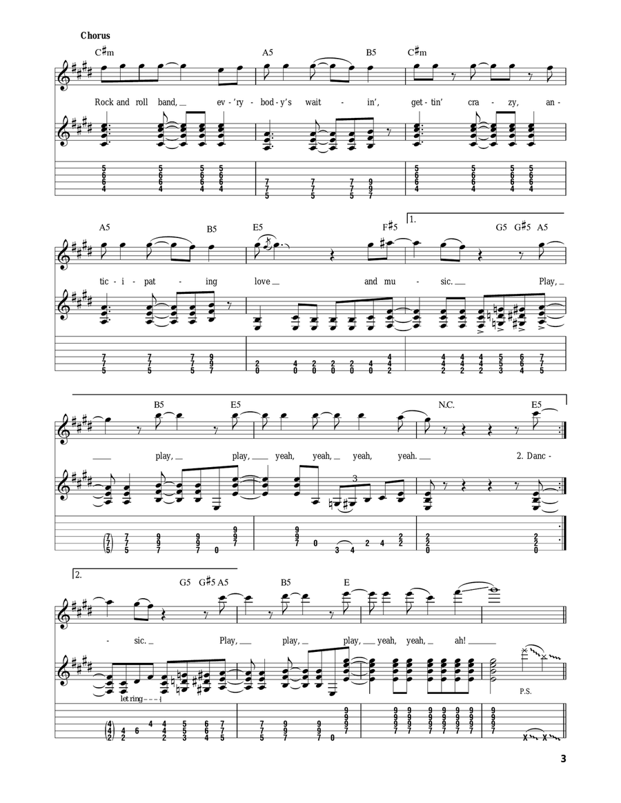Rock & Roll Band Rock & Roll Band Acoustic Guitar scores gallery preview page 3