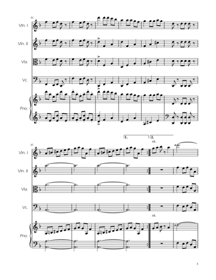 Carol of the Bells - String Quartet w/ Piano image number null