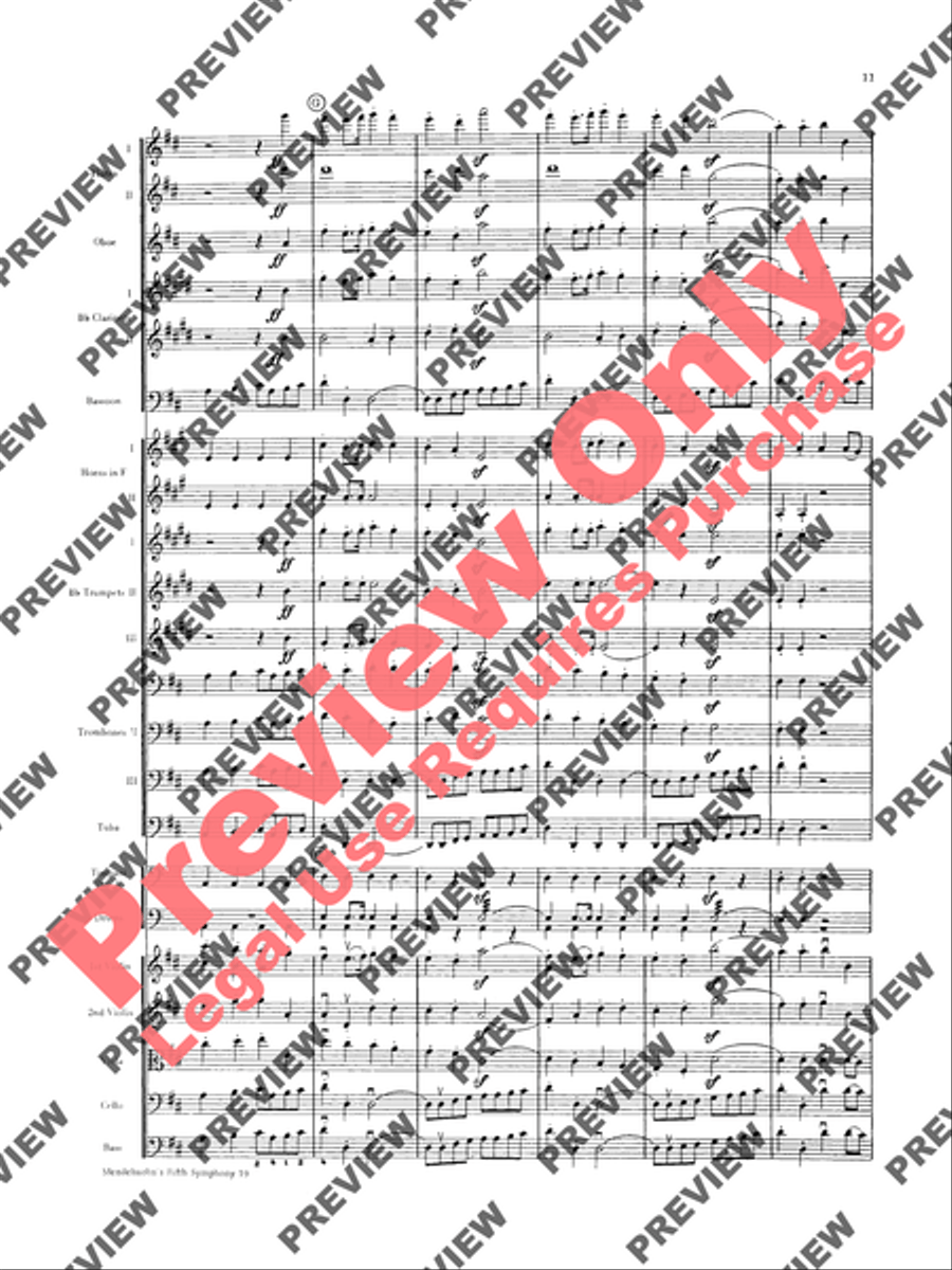 Mendelssohn's 5th Symphony Reformation, 4th Movement Full Orchestra scores gallery preview page 12