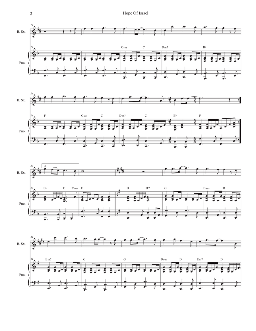 Hope Of Israel Hope Of Israel Baritone Saxophone scores gallery preview page 2