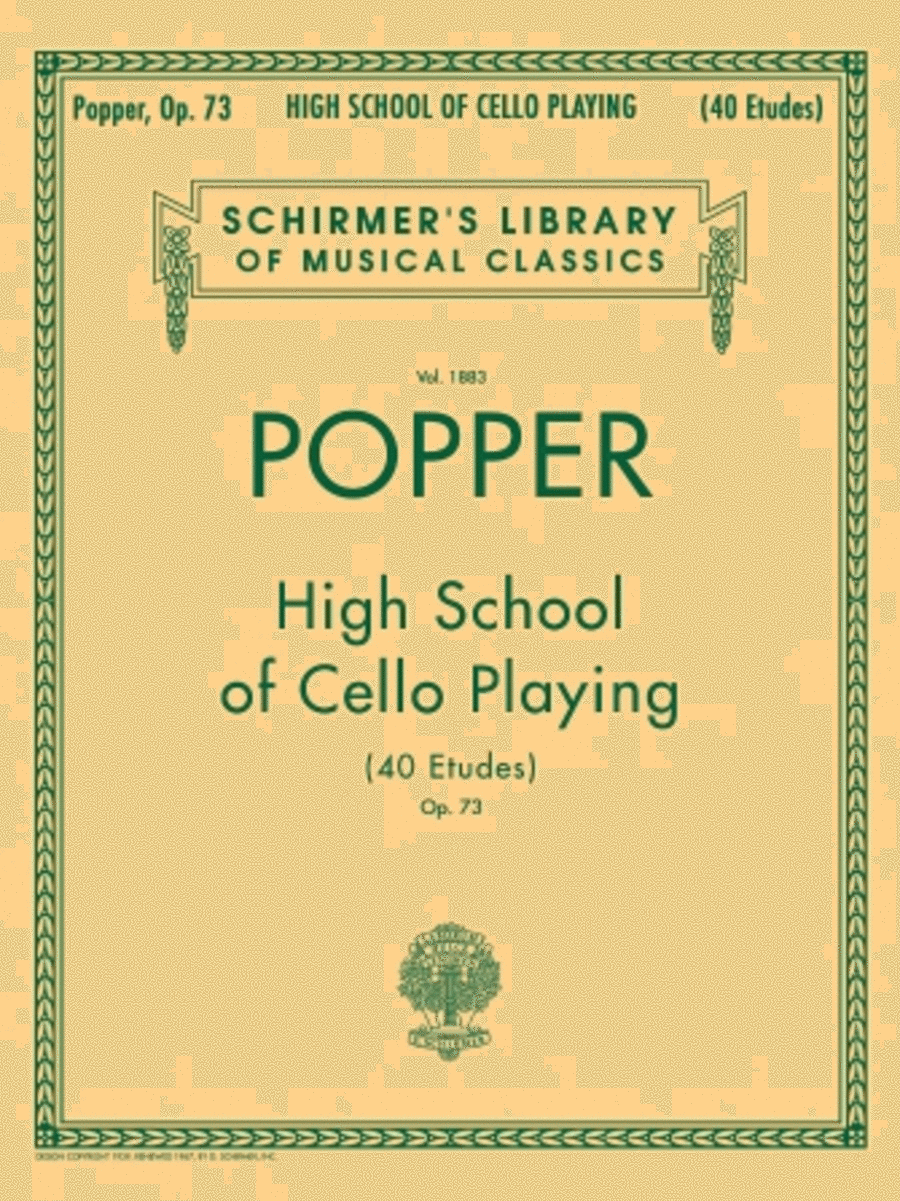 David Popper: High School Of Cello Playing - 40 Etude, Op. 73