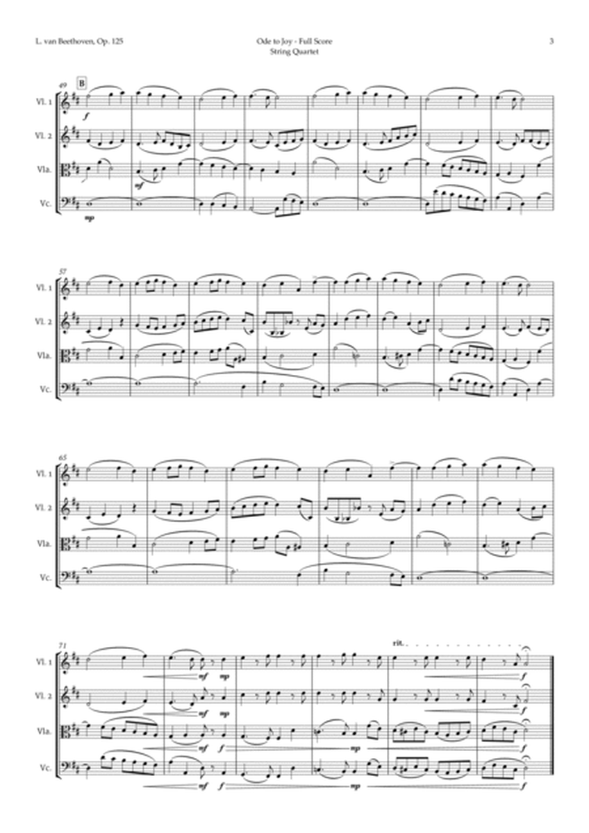 Ode to Joy by Beethoven for String Quartet image number null