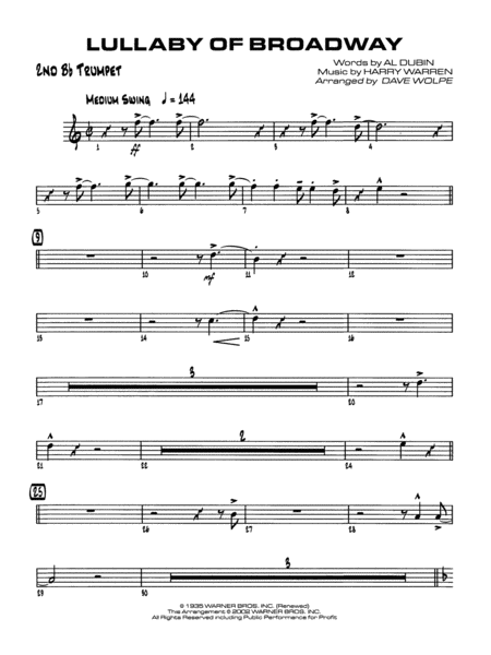 Lullaby of Broadway: 2nd B-flat Trumpet