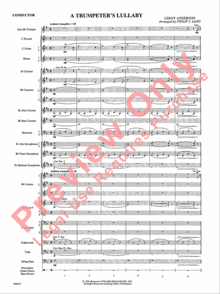 Trumpeter's Lullaby Concert Band scores gallery preview page 4