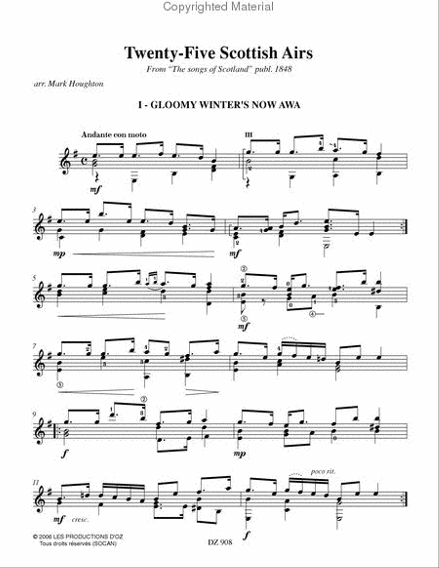 Twenty-Five Scottish Airs Classical Guitar scores gallery preview page 2