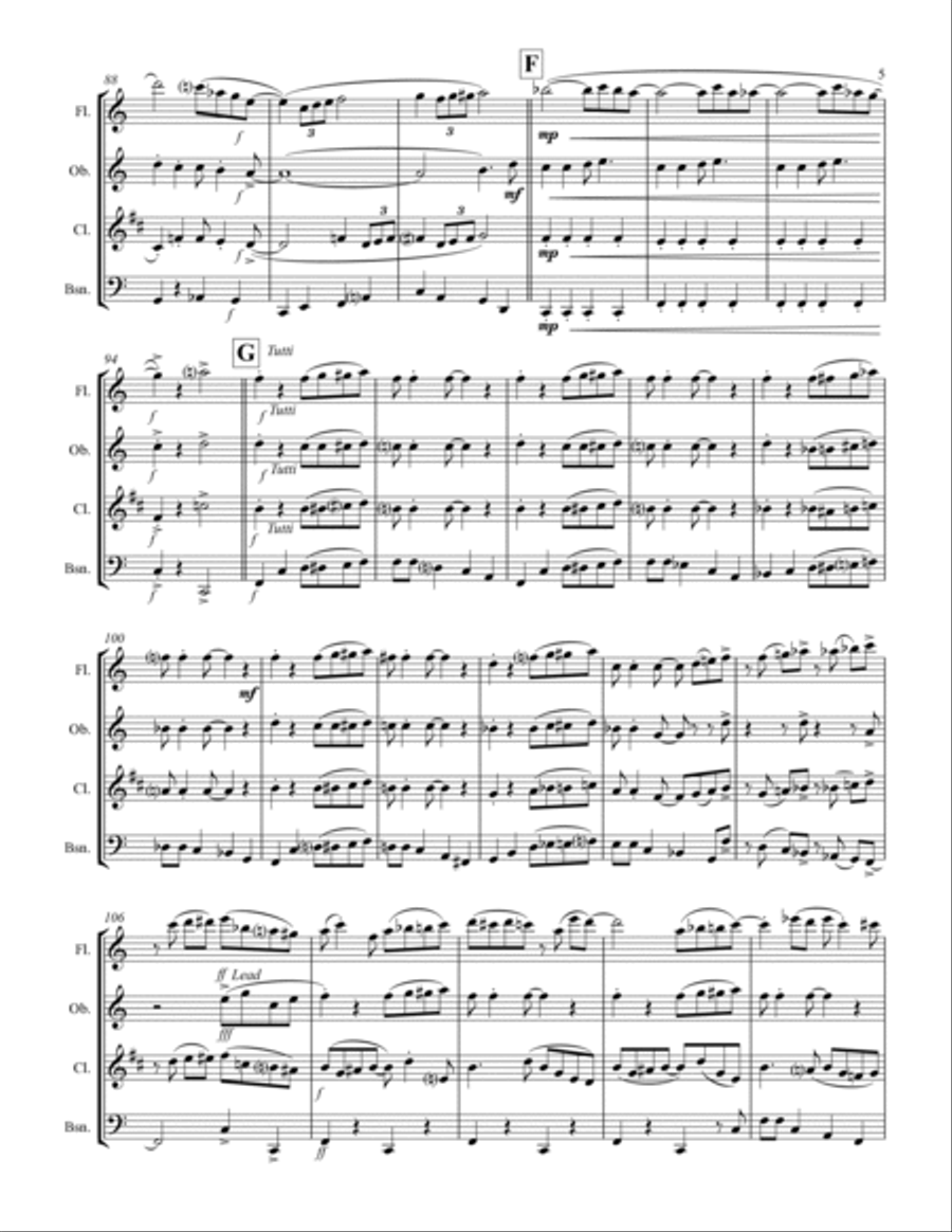 Royal Garden Blues (for Woodwind Quartet) Woodwind Quartet scores gallery preview page 6
