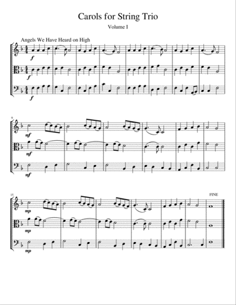 Carols for String Trio, Volume I String Trio scores gallery preview page 2