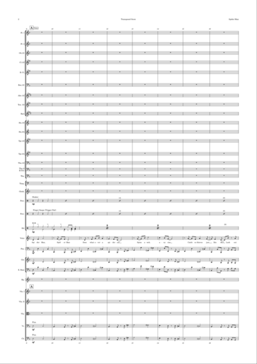 Theme From Spider Man Full Orchestra scores gallery preview page 2