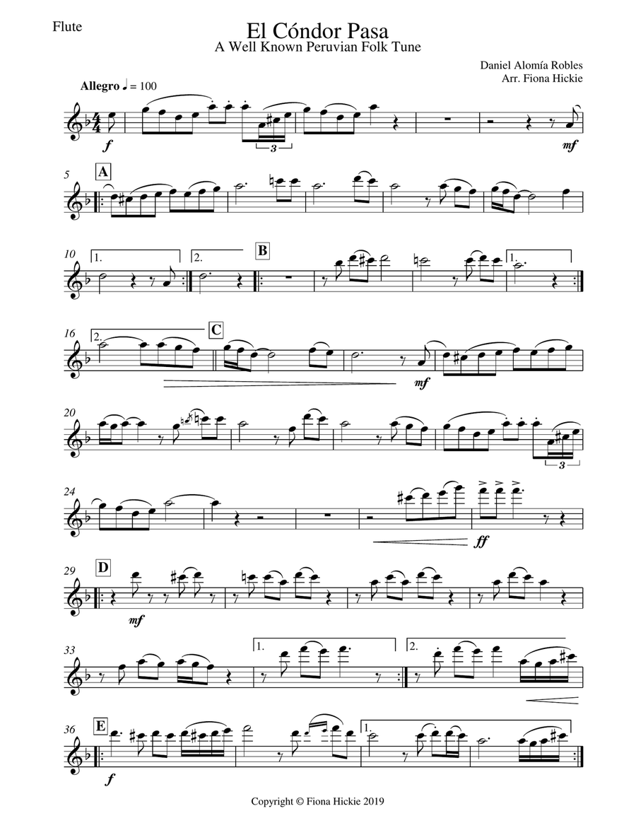 El Condor Pasa: Wind Quintet Woodwind Quintet scores gallery preview page 5