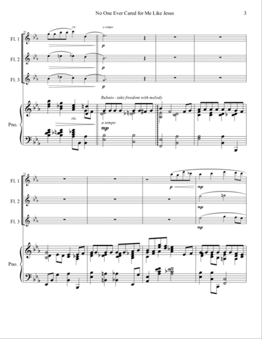 No One Ever Cared For Me Like Jesus Flute Solo scores gallery preview page 4