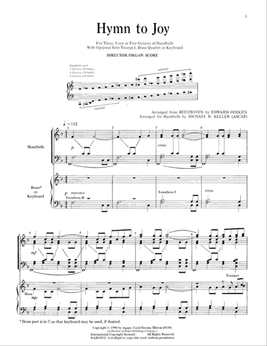 Hymn to Joy Hymn to Joy 5-Octaves scores gallery preview page 4