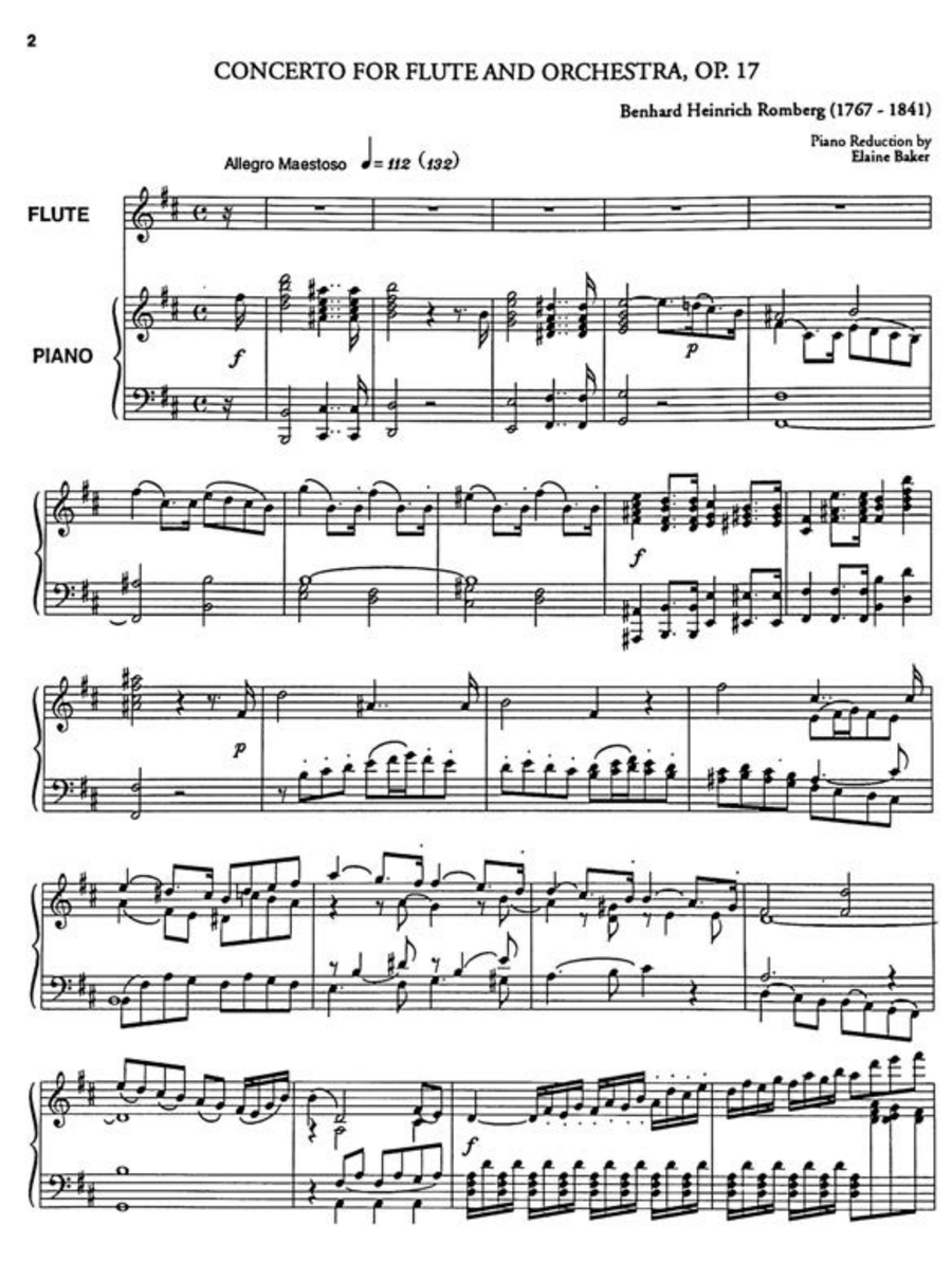 Bernhard Heinrich Romberg, Concerto for Flute & Orchestra opus 17 Full Orchestra scores gallery preview page 5