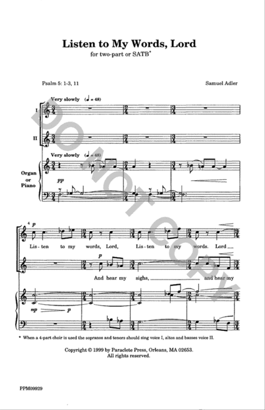 Listen to My Words Lord 4-Part scores gallery preview page 2