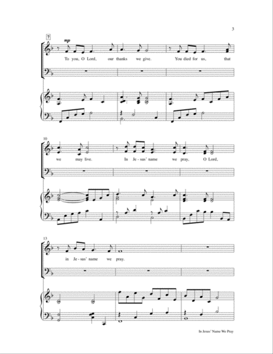 In Jesus' Name We Pray 4-Part scores gallery preview page 3