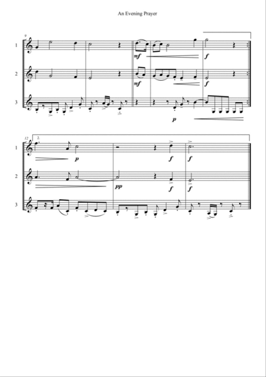 An Evening Prayer Horn scores gallery preview page 2