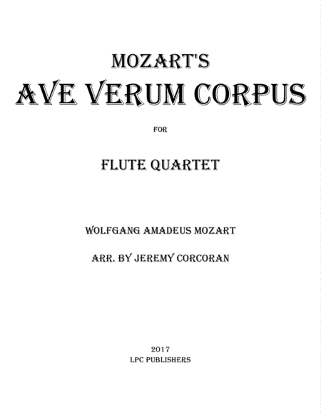 Ave Verum Corpus for Flute Quartet image number null