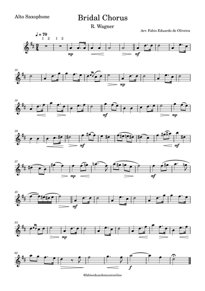 Bridal Chorus (Wagner) - Wedding March - Easy Arrangement image number null