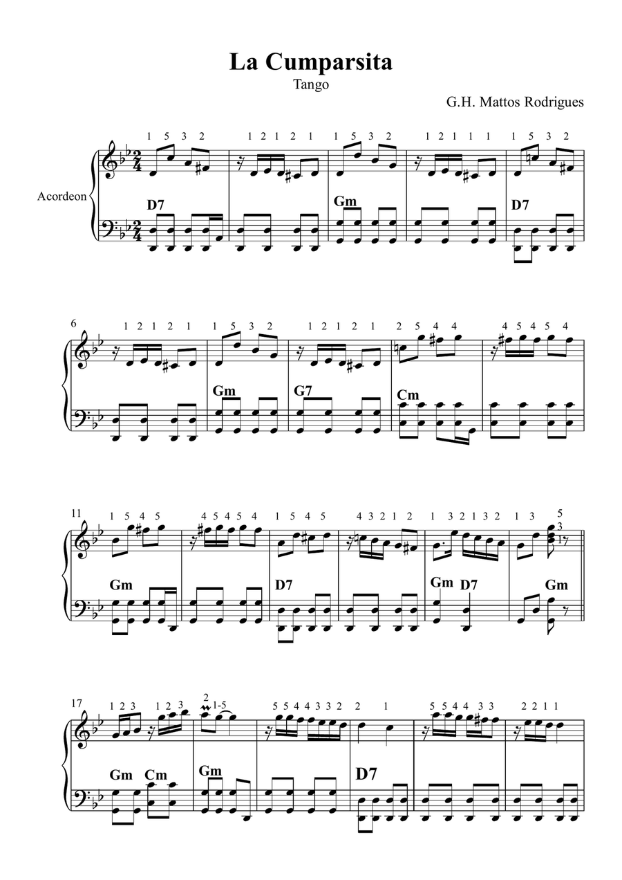 La cumparsita accordion discount