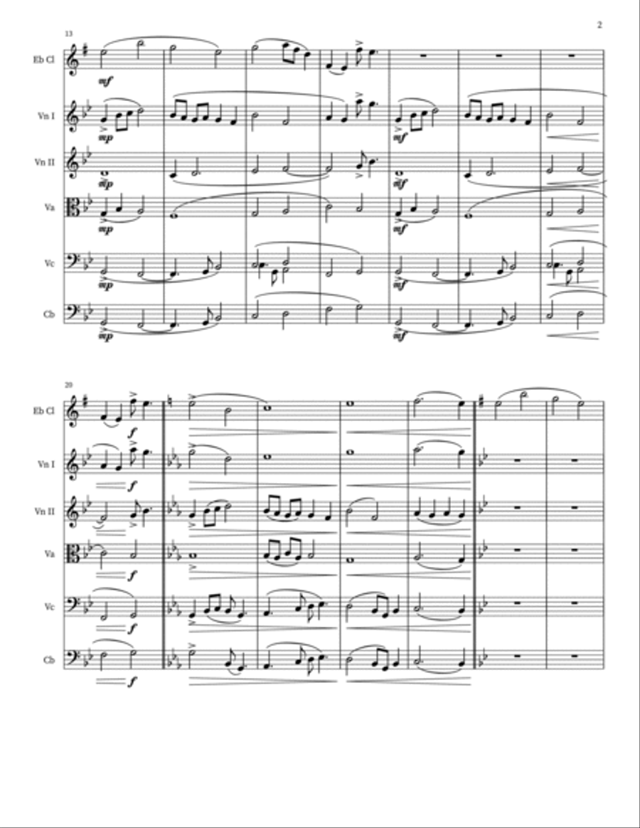 2020 (Eb Clarinet & String Orchestra) Chamber Orchestra scores gallery preview page 4