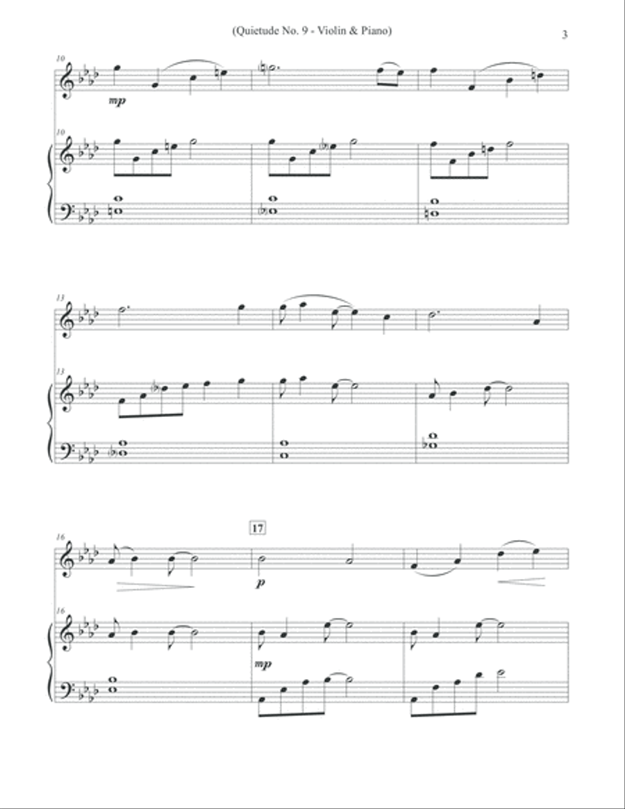 Quietude No. 9- Violin & Piano Violin Solo scores gallery preview page 3