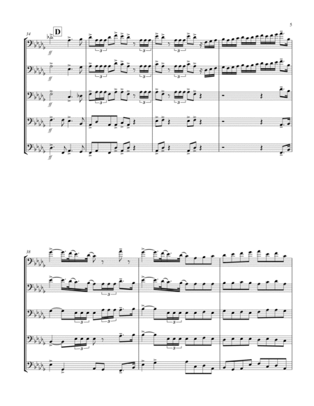 Coronation March (Db) (Euphonium Quintet - Bass Clef)