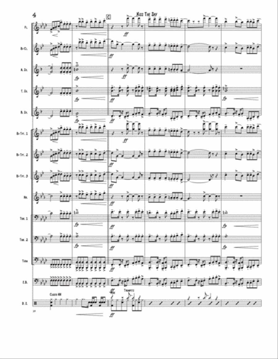 Kiss The Sky Kiss The Sky Marching Band scores gallery preview page 4