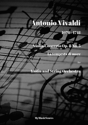 Book cover for Vivaldi Violin Concerto Op. 8 No. 5 for Violin and String Orchestra