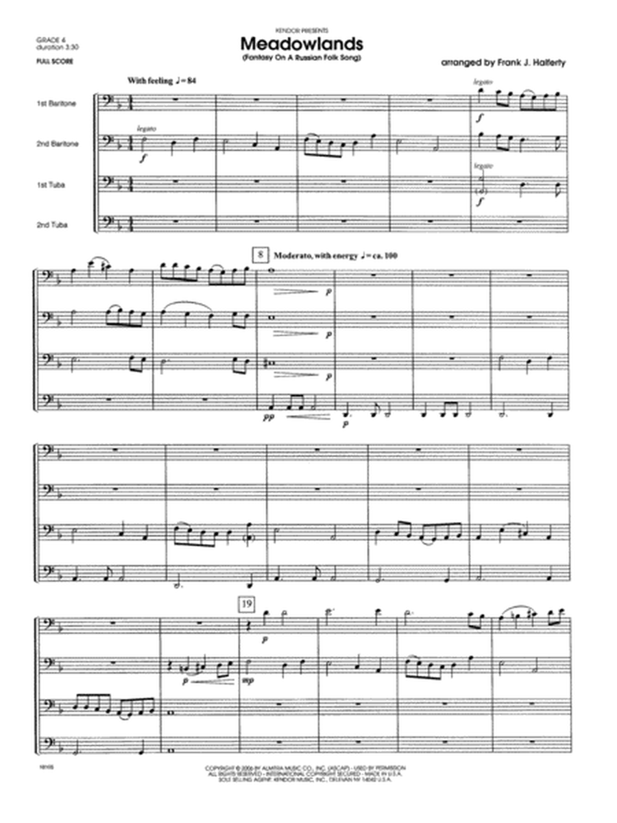 Meadowlands (Fantasy On A Russian Folk Song) - Full Score