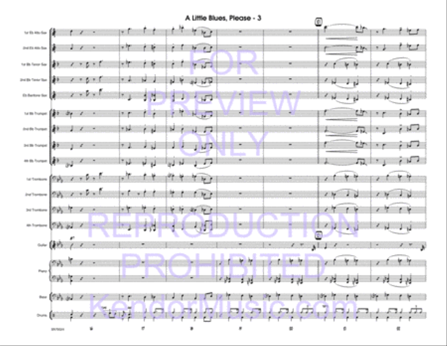 Little Blues, Please, A (Full Score) Jazz Ensemble scores gallery preview page 4