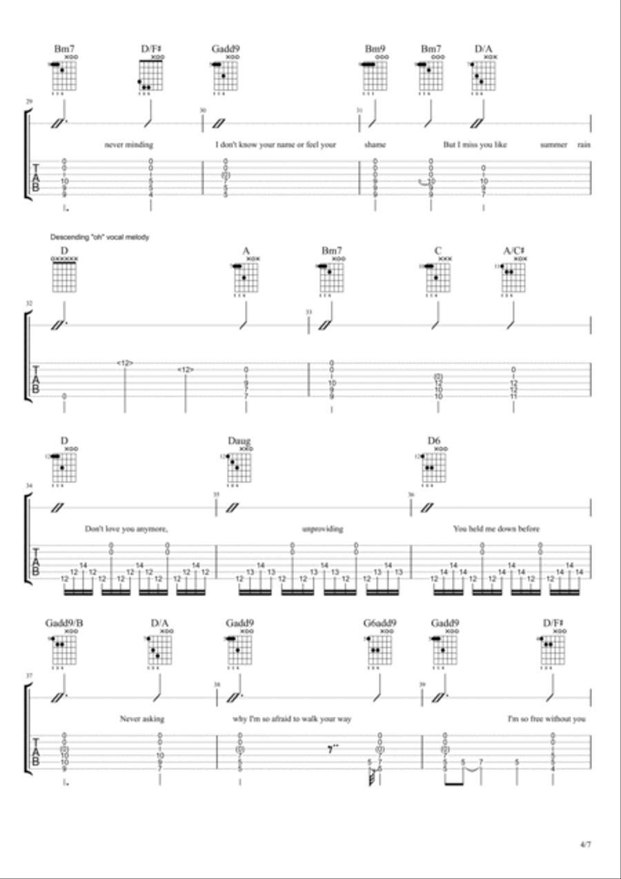 Summer Rain (Ft. Madison Cunningham & Chris Thile) Acoustic Guitar scores gallery preview page 4
