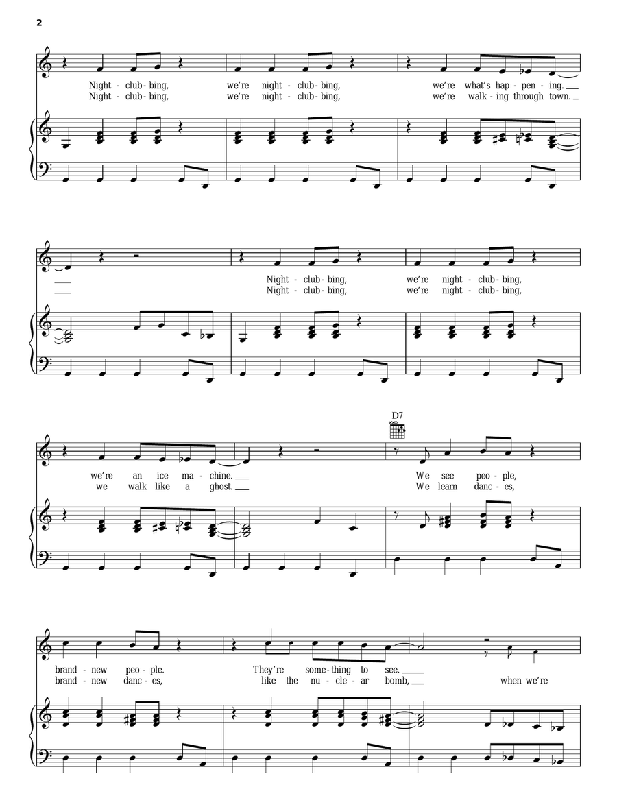Nightclubbing Piano, Vocal, Guitar scores gallery preview page 2