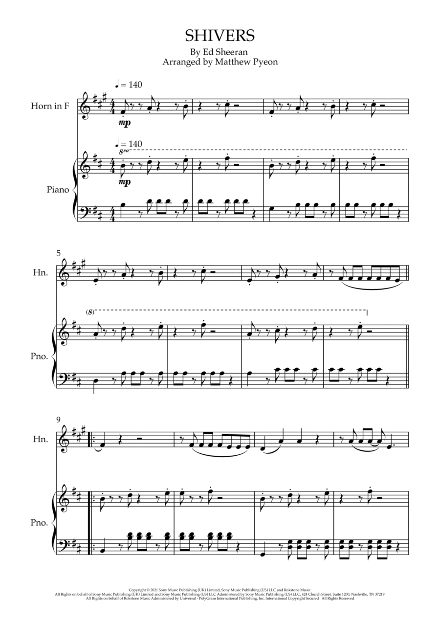 Shivers Horn scores gallery preview page 1