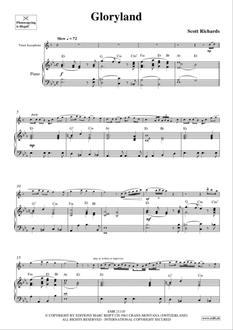 Gloryland Tenor Saxophone scores gallery preview page 3
