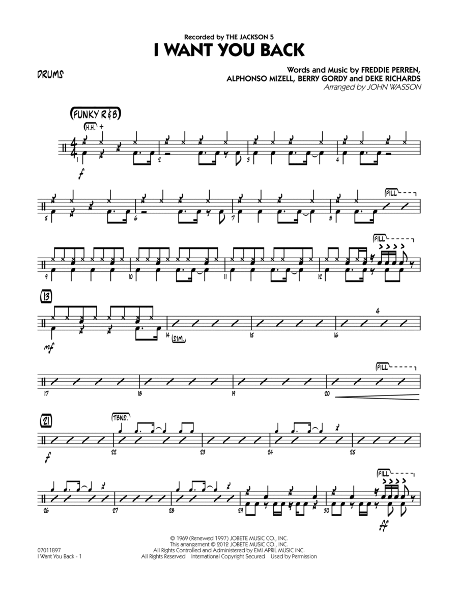 I Want You Back - Drums