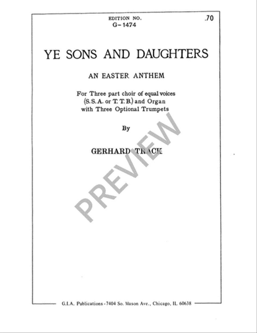 Ye Sons and Daughters - Three-part edition