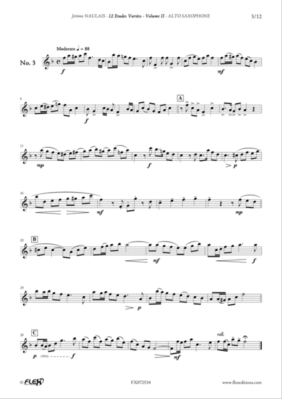 12 Etudes Variees - Volume II Alto Saxophone scores gallery preview page 4
